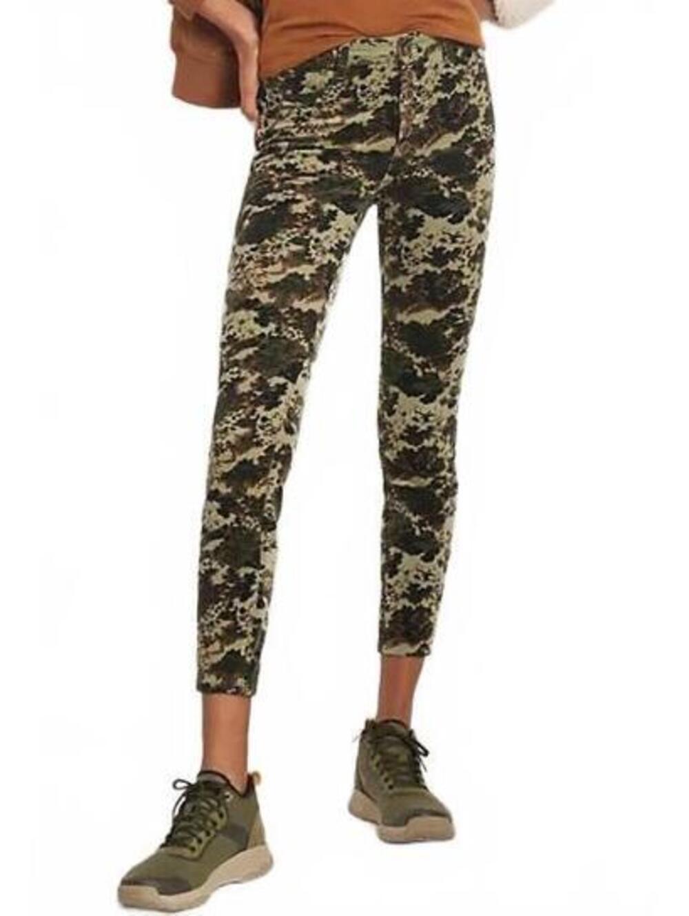 Anthropologie Pilcro Floral Camo High Rise Skinny Corduroy Pants Size 27